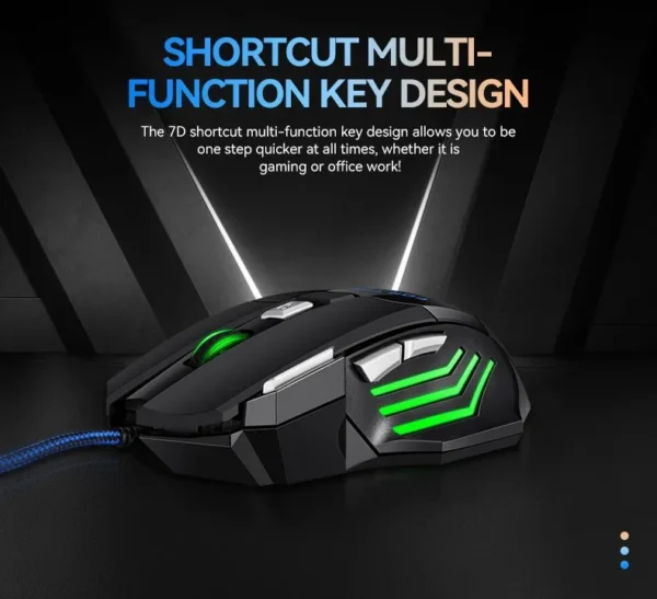 1 PC New Hyperspeed USB Gaming Mouse RGB Backlit Ergonomic Gaming Mice 7D Esports Wired Mouse for Laptop PC Gamer